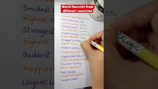 World Records from different countries