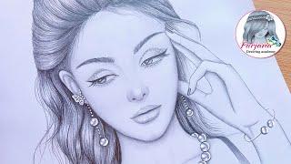 Thinking face of cute Girl || Easy way to draw for beginners || Step by Step Drawing Tutorial