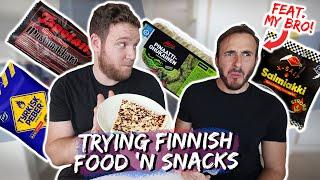 TRYING FINNISH FOOD AND SNACKS Feat. My Brother!