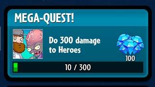 Plants vs . Zombies ( PvZ Heroes ) When You Get 100 Gems For A Mega Quest ! 9 / 19 / 24