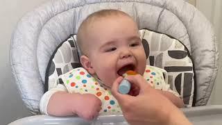 GET READY TO LAUGH ! My baby is eating CARROT  for the first time ever!