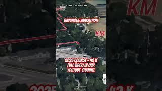Bayshore Marathon 2025: fly over the marathon course! Video of the race path.
