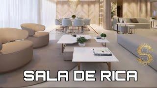 COMO TER UMA SALA COM CARA DE RICA | SALA DE ESTAR E TV LUXUOSA E ELEGANTE | SALA CHIQUE