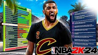 NBA 2K24 KYRIE IRVING BUILD - HOF ANKLE BREAKER, ACROBAT, SPEEDBOOSTER, TWO STEP - DEMIGOD PG BUILD