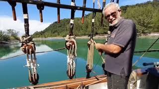 Historic Vessel Vega. Setting up Shrouds with Dead Eyes and Lanyards