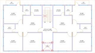 HOUSE PLAN DESIGN | EP 100 | 2000 SQUARE FEET TWO-UNIT HOUSE PLAN | LAYOUT PLAN