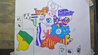 Drawing France region flags | French Regional flag map | Carte des drapeaux des régions de France