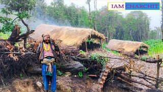 Organic Nepali Village Life In Nepal.Rainy Day .Shephard food.Life With beautiful nature Happy life.