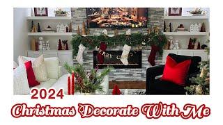 2024 CHRISTMAS DECORATE WITH ME / COZY CHRISTMAS FAMILY ROOM / DECORATING FOR CHRISTMAS