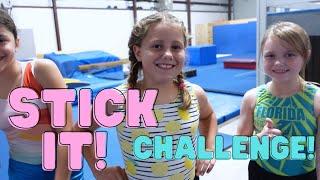 Little Gymnasts Play The Stick It Gymnastics Game!