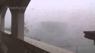 Super Typhoon Yolanda / Haiyan Eyewall Tacloban City Philippines 8th November 2013