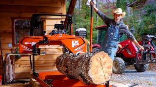 WOODMIZER VS HUGE PINE LOG