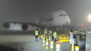 A380 Can't Park In Thick Fog