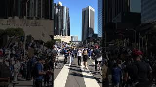 Las calles de #losangeles celebrando los #dodgers 