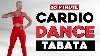 30 Min TABATA DANCE CARDIO Workout Aerobics For Weight Loss Knee Friendly No Jumping