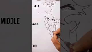 How to draw angel dust Middle vs Pro #shorts #drawing