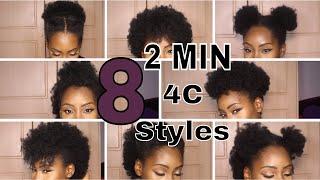 8 SUPER QUICK HAIRSTYLES ON SHORT 4C HAIR