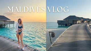 Honeymoon Vlog | Travelling to the Maldives, arriving to our resort and over water villa tour!!