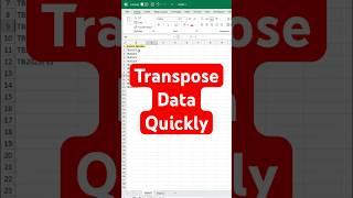 “Easily Transpose Data in Excel! #ExcelTips #Transpose”