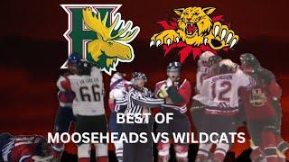 Best Of Moncton Wildcats Vs Halifax Mooseheads Rivalry (Fights, Hits, Brawls)