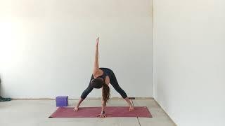 Prasarita Padottanasana to prep Twisted Triangle