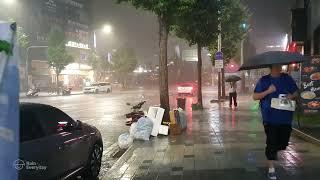 Oh Yes Real Heavy Rain Walk. Relaxing Sound for Sleep Study Meditation. White Noise ASMR.