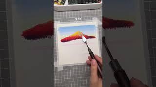 Sunrise over Mount Fuji! Here comes a drawing tutorial! Come and try it out #drawing #creation