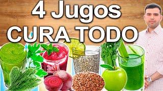 4 Jugos Más Saludables - Los Mejores Jugos Cura Todo Del Mundo - Artritis, Huesos, Riñones Y Más