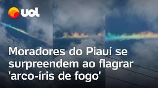 'Arco-íris de fogo' é visto no Piauí; vídeo mostra fenômeno raro que surpreendeu moradores de Picos