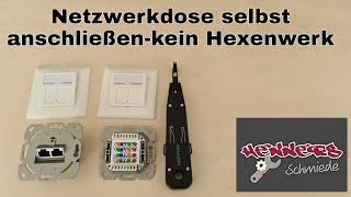 Netzwerkdose anschließen, auflegen, verkabeln. CAT 7 Kabel. Netzwerk selbst installieren