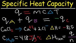 Specific Heat Capacity Problems & Calculations - Chemistry Tutorial - Calorimetry