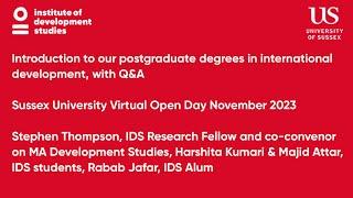 Introduction to our postgraduate degrees in international development, with Q&A