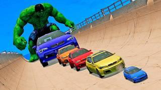 CARROS vs MEGA RAMPA DO HULK | BeamNG.Drive