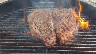 Reverse Seared Steak On The Weber Kettle And Slow n Sear While Camping