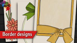 Flower Ribbon| Border designs on paper | Front Page Design for School Project | Project Work Designs