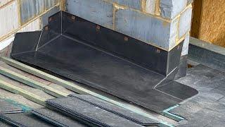 Installing Code 5 Lead Gutter Details And Apron Corners To A Slate Roof