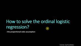 Introduction to Ordinal Logistic Regression & Proportional Odds Assumption