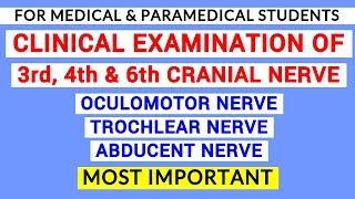 3rd, 4th & 6th CRANIAL NERVE EXAMINATION | CLINICAL LAB | PHYSIOLOGY