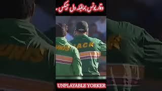Waqar Younas Uprooted the Stump#cricket #waqaryounis #pakistancricket
