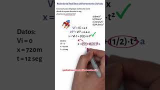 1 MINUTO de Física  Movimiento Rectilíneo Uniformemente Variado Acelerado (MRUV)(MRUA) #fisica #26