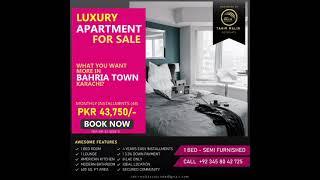 1 Bed Semi Furnished Apartment 60 Sq Ft. #bahriatownkarachi #pakistan #karachi #instalmenthouse