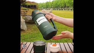 Thermos pot 304 stainless steel thermos pot large capacity outdoor travel kettle men's car stew