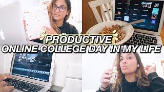 PRODUCTIVE ONLINE COLLEGE DAY IN MY LIFE: zoom class, editing, spring classes, online shopping