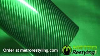 Green 3d Carbon Fiber Vinyl Film metrorestyling.com