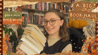 a big book haul  𓏲⋆. grab a warm drink & join me  - ⊹