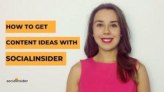 How to find content ideas with Socialinsider