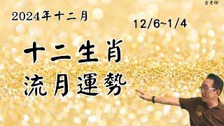 2024十二月 十二生肖126/7~1/4月流月運勢｜財運事業｜婚姻感情｜身體健康｜十二生肖甲辰年流月運勢