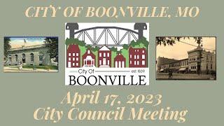 City Of Boonville, Missouri Council Meeting on April 17, 2023 at 7:00pm