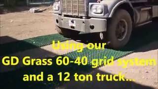 Green Driveway - GD Grass 60-40 - Truck driving on empty grid!