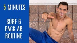 5 Minutes Surf 6 Pack Ab Routine (Follow Along)